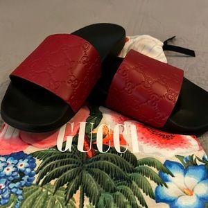 Gucci red slides